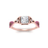 Load image into Gallery viewer, entwined-celtic-princess-cut-love-knot-pink-sapphire-engagement-ring-in-rose-gold-FD9306PRRGSADRPI-NL-RG
