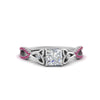 Load image into Gallery viewer, entwined-celtic-princess-cut-love-knot-pink-sapphire-engagement-ring-in-white-gold-FD9306PRRGSADRPI-NL-WG