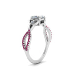 Load image into Gallery viewer, entwined-celtic-princess-cut-love-knot-pink-sapphire-engagement-ring-in-white-gold-FD9306PRRGSADRPI-NL-WG
