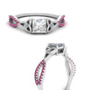 Load image into Gallery viewer, entwined-celtic-princess-cut-love-knot-pink-sapphire-engagement-ring-in-white-gold-FD9306PRRGSADRPI-NL-WG