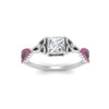 Load image into Gallery viewer, entwined-celtic-princess-cut-love-knot-pink-sapphire-engagement-ring-in-white-gold-FD9306PRRGSADRPI-NL-WG
