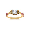 Load image into Gallery viewer, entwined-celtic-princess-cut-love-knot-pink-sapphire-engagement-ring-in-yellow-gold-FD9306PRRGSADRPI-NL-YG