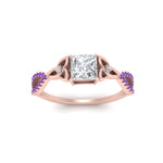 Load image into Gallery viewer, entwined-celtic-princess-cut-love-knot-purple-topaz-engagement-ring-in-rose-gold-FD9306PRRGVITO-NL-RG
