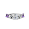 Load image into Gallery viewer, entwined-celtic-princess-cut-love-knot-purple-topaz-engagement-ring-in-white-gold-FD9306PRRGVITO-NL-WG