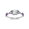 Load image into Gallery viewer, entwined-celtic-princess-cut-love-knot-purple-topaz-engagement-ring-in-white-gold-FD9306PRRGVITO-NL-WG
