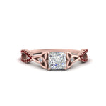 Load image into Gallery viewer, entwined-celtic-princess-cut-love-knot-ruby-engagement-ring-in-rose-gold-FD9306PRRGRUDR-NL-RG
