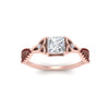 Load image into Gallery viewer, entwined-celtic-princess-cut-love-knot-ruby-engagement-ring-in-rose-gold-FD9306PRRGRUDR-NL-RG