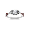 Load image into Gallery viewer, entwined-celtic-princess-cut-love-knot-ruby-engagement-ring-in-white-gold-FD9306PRRGRUDR-NL-WG