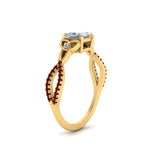 Load image into Gallery viewer, entwined-celtic-princess-cut-love-knot-ruby-engagement-ring-in-yellow-gold-FD9306PRRGRUDR-NL-YG
