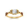 Load image into Gallery viewer, entwined-celtic-princess-cut-love-knot-ruby-engagement-ring-in-yellow-gold-FD9306PRRGRUDR-NL-YG