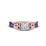 Load image into Gallery viewer, entwined-celtic-princess-cut-love-knot-sapphire-engagement-ring-in-rose-gold-FD9306PRRGSABL-NL-RG

