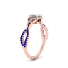 Load image into Gallery viewer, entwined-celtic-princess-cut-love-knot-sapphire-engagement-ring-in-rose-gold-FD9306PRRGSABL-NL-RG