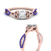 Load image into Gallery viewer, entwined-celtic-princess-cut-love-knot-sapphire-engagement-ring-in-rose-gold-FD9306PRRGSABL-NL-RG