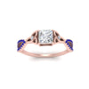 Load image into Gallery viewer, entwined-celtic-princess-cut-love-knot-sapphire-engagement-ring-in-rose-gold-FD9306PRRGSABL-NL-RG