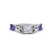 Load image into Gallery viewer, entwined-celtic-princess-cut-love-knot-sapphire-engagement-ring-in-white-gold-FD9306PRRGSABL-NL-WG