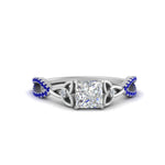 Load image into Gallery viewer, entwined-celtic-princess-cut-love-knot-sapphire-engagement-ring-in-white-gold-FD9306PRRGSABL-NL-WG
