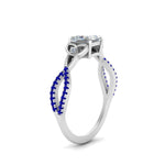 Load image into Gallery viewer, entwined-celtic-princess-cut-love-knot-sapphire-engagement-ring-in-white-gold-FD9306PRRGSABL-NL-WG
