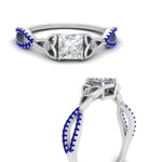 Load image into Gallery viewer, entwined-celtic-princess-cut-love-knot-sapphire-engagement-ring-in-white-gold-FD9306PRRGSABL-NL-WG
