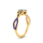 Load image into Gallery viewer, entwined-celtic-princess-cut-love-knot-sapphire-engagement-ring-in-yellow-gold-FD9306PRRGSABL-NL-YG
