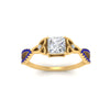 Load image into Gallery viewer, entwined-celtic-princess-cut-love-knot-sapphire-engagement-ring-in-yellow-gold-FD9306PRRGSABL-NL-YG