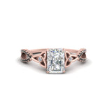 Load image into Gallery viewer, entwined-celtic-radiant-cut-love-knot-black-diamond-engagement-ring-in-rose-gold-FD9306RARGBLACK-NL-RG