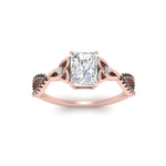 Load image into Gallery viewer, entwined-celtic-radiant-cut-love-knot-black-diamond-engagement-ring-in-rose-gold-FD9306RARGBLACK-NL-RG
