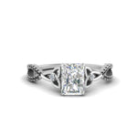 Load image into Gallery viewer, entwined-celtic-radiant-cut-love-knot-black-diamond-engagement-ring-in-white-gold-FD9306RARGBLACK-NL-WG