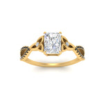 Load image into Gallery viewer, entwined-celtic-radiant-cut-love-knot-black-diamond-engagement-ring-in-yellow-gold-FD9306RARGBLACK-NL-YG
