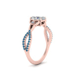 Load image into Gallery viewer, entwined-celtic-radiant-cut-love-knot-blue-topaz-engagement-ring-in-rose-gold-FD9306RARGICBLTO-NL-RG
