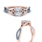 Load image into Gallery viewer, entwined-celtic-radiant-cut-love-knot-blue-topaz-engagement-ring-in-rose-gold-FD9306RARGICBLTO-NL-RG