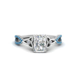 Load image into Gallery viewer, entwined-celtic-radiant-cut-love-knot-blue-topaz-engagement-ring-in-white-gold-FD9306RARGICBLTO-NL-WG