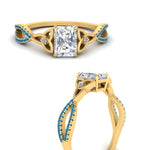 Load image into Gallery viewer, entwined-celtic-radiant-cut-love-knot-blue-topaz-engagement-ring-in-yellow-gold-FD9306RARGICBLTO-NL-YG