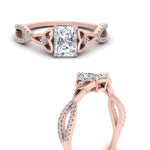 Load image into Gallery viewer, entwined-celtic-radiant-cut-love-knot-diamond-engagement-ring-in-rose-gold-FD9306RAR-NL-RG