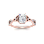 Load image into Gallery viewer, entwined-celtic-radiant-cut-love-knot-diamond-engagement-ring-in-rose-gold-FD9306RAR-NL-RG
