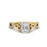Load image into Gallery viewer, entwined-celtic-radiant-cut-love-knot-diamond-engagement-ring-in-yellow-gold-FD9306RAR-NL-YG