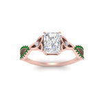 Load image into Gallery viewer, entwined-celtic-radiant-cut-love-knot-emerald-engagement-ring-in-rose-gold-FD9306RARGEMGR-NL-RG