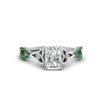 Load image into Gallery viewer, entwined-celtic-radiant-cut-love-knot-emerald-engagement-ring-in-white-gold-FD9306RARGEMGR-NL-WG