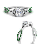 Load image into Gallery viewer, entwined-celtic-radiant-cut-love-knot-emerald-engagement-ring-in-white-gold-FD9306RARGEMGR-NL-WG
