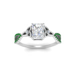 Load image into Gallery viewer, entwined-celtic-radiant-cut-love-knot-emerald-engagement-ring-in-white-gold-FD9306RARGEMGR-NL-WG
