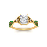 Load image into Gallery viewer, entwined-celtic-radiant-cut-love-knot-emerald-engagement-ring-in-yellow-gold-FD9306RARGEMGR-NL-YG