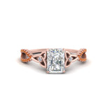 Load image into Gallery viewer, entwined-celtic-radiant-cut-love-knot-orange-sapphire-engagement-ring-in-rose-gold-FD9306RARGSAOR-NL-RG