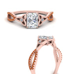 Load image into Gallery viewer, entwined-celtic-radiant-cut-love-knot-orange-sapphire-engagement-ring-in-rose-gold-FD9306RARGSAOR-NL-RG
