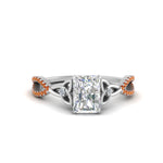 Load image into Gallery viewer, entwined-celtic-radiant-cut-love-knot-orange-sapphire-engagement-ring-in-white-gold-FD9306RARGSAOR-NL-WG
