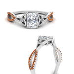 Load image into Gallery viewer, entwined-celtic-radiant-cut-love-knot-orange-sapphire-engagement-ring-in-white-gold-FD9306RARGSAOR-NL-WG
