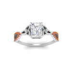 Load image into Gallery viewer, entwined-celtic-radiant-cut-love-knot-orange-sapphire-engagement-ring-in-white-gold-FD9306RARGSAOR-NL-WG
