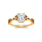 Load image into Gallery viewer, entwined-celtic-radiant-cut-love-knot-orange-sapphire-engagement-ring-in-yellow-gold-FD9306RARGSAOR-NL-YG