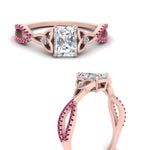Load image into Gallery viewer, entwined-celtic-radiant-cut-love-knot-pink-sapphire-engagement-ring-in-rose-gold-FD9306RARGSADRPI-NL-RG