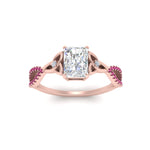 Load image into Gallery viewer, entwined-celtic-radiant-cut-love-knot-pink-sapphire-engagement-ring-in-rose-gold-FD9306RARGSADRPI-NL-RG