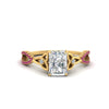 Load image into Gallery viewer, entwined-celtic-radiant-cut-love-knot-pink-sapphire-engagement-ring-in-yellow-gold-FD9306RARGSADRPI-NL-YG