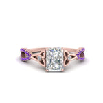 Load image into Gallery viewer, entwined-celtic-radiant-cut-love-knot-purple-topaz-engagement-ring-in-rose-gold-FD9306RARGVITO-NL-RG